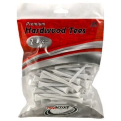 ProActive Premium Sports Hardwood Golf Tees 2.75" -Golf Sales Shop 2.75 White 100