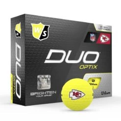 Wilson Staff Duo Optix NFL Team Licensed Golf Balls - Matte Yellow -Golf Sales Shop 7c8a9ab3308f013a6675df69c615e0c64efe2a7c WGWP502KC 9 Duo Optix Box RT Hero NFL KansasCity Lockup YE