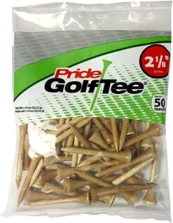 Pride Sports Wood Golf Tees - 2.125" -Golf Sales Shop ClassicWoodTee2.12550countNaturalWood 0