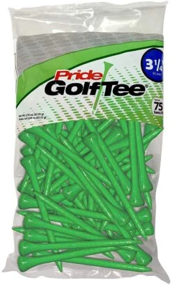 Pride Sports Wood Golf Tees 3.25" -Golf Sales Shop Classic Wood Tee 3.25 75 count Green
