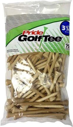 Pride Sports Wood Golf Tees 3.25" -Golf Sales Shop Classic Wood Tee 3.25 75 count Natural Wood