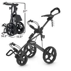 Clicgear Golf 3-Wheel Rovic Junior Push Cart Model RV3J -Golf Sales Shop Clicgear RV3J Charcoal Black 2