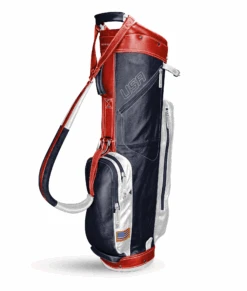Sun Mountain Golf Leather Cart Bag -Golf Sales Shop G823519LeatherCartNavy White Red