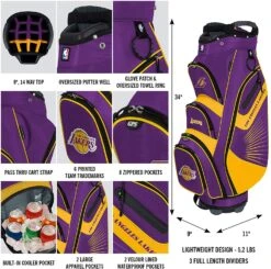 NBA The Bucket II Team Effort Cart Bag -Golf Sales Shop NBA Bucket II Cart Bag