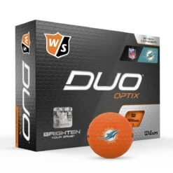 Wilson Staff Duo Optix NFL Team Licensed Golf Balls - Matte Orange -Golf Sales Shop c902e43fc809aa47a8d89b849c1013c7a04be669 WGWP503MI 9 Duo Optix Box RT Hero NFL Miami Lockup OR